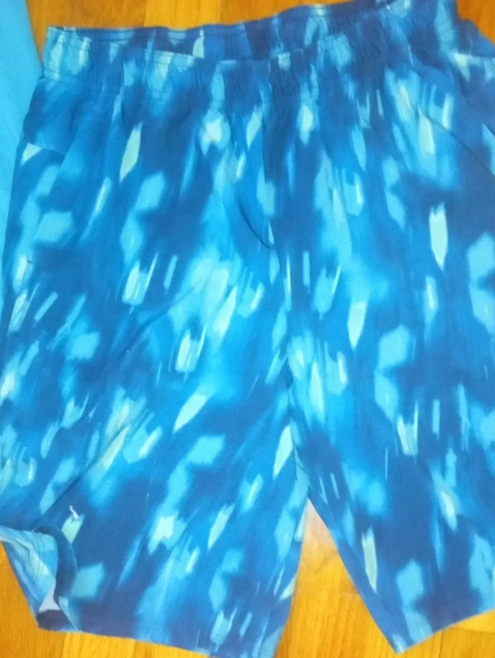 Blue Graphic Tee and Blue Patterned drifit Athletic Shorts Set boys XL